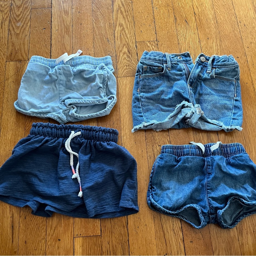 Toddler girl denim shorts/skort bundle - 18 months & 2T
